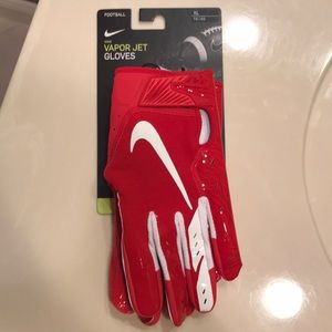 red and white nike football gloves